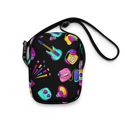 80's Music - Utility crossbody bag Utility Cross Body Bag Music Retro