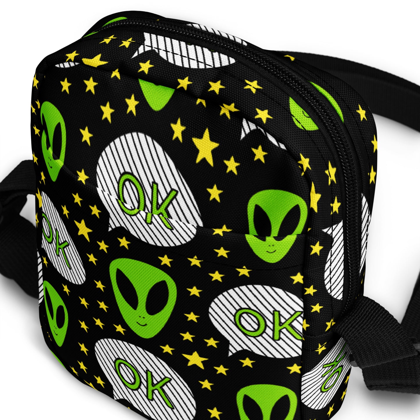 Alien OK - Utility crossbody bag Utility Cross Body Bag Globally Fulfilled Printed Offshore Sci Fi