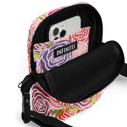 Abstract Roses - Utility crossbody bag Utility Cross Body Bag Plants