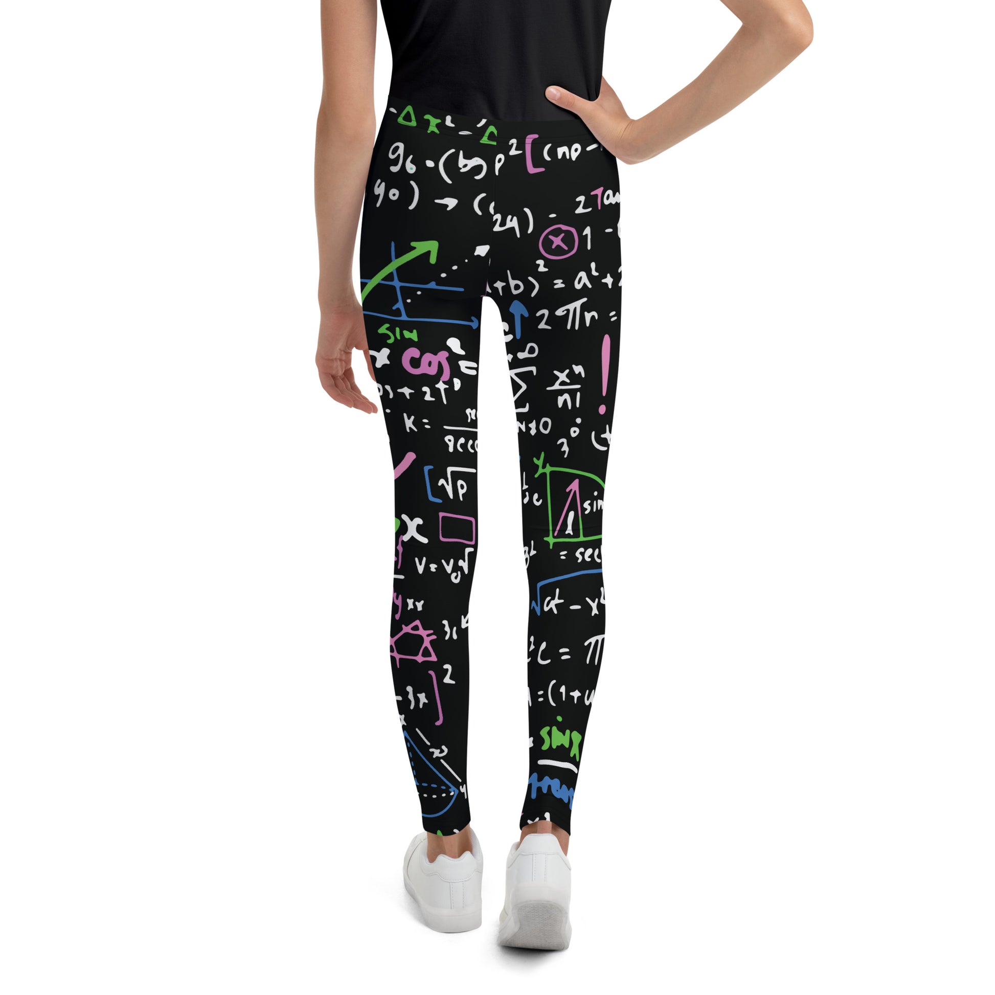 Equations In Pink And Green - Youth Leggings Youth Leggings (US) Maths Sci Fi