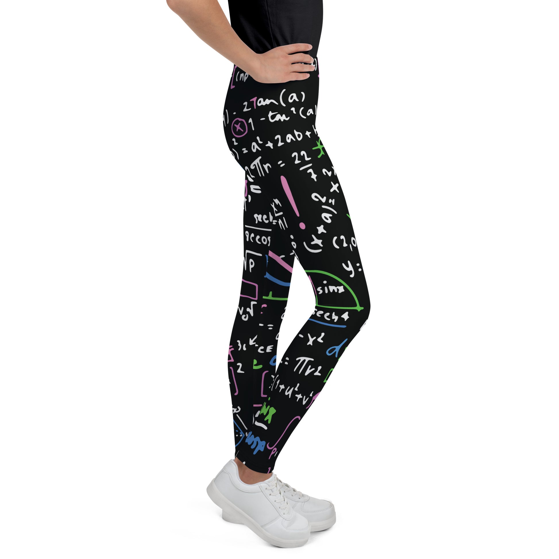 Equations In Pink And Green - Youth Leggings Youth Leggings (US) Maths Sci Fi