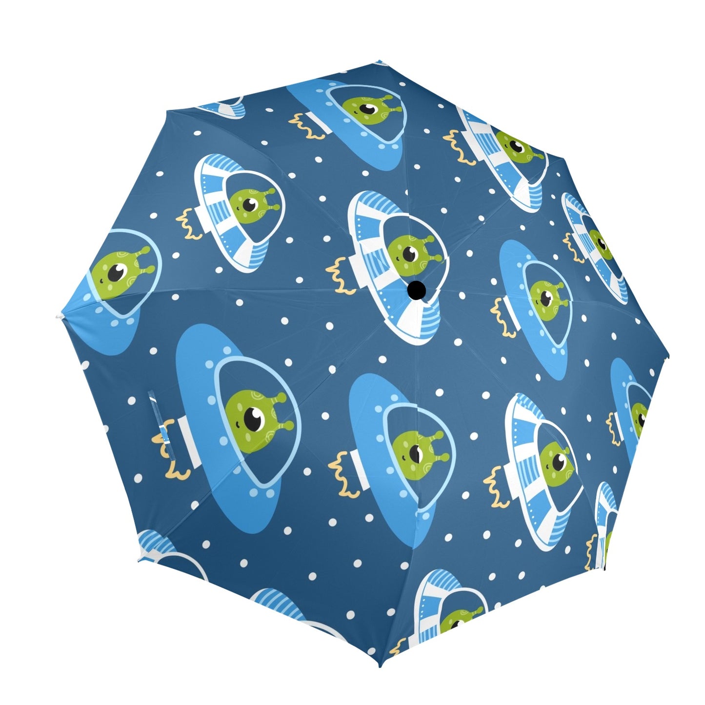 Cute Aliens in UFOs - Semi-Automatic Foldable Umbrella