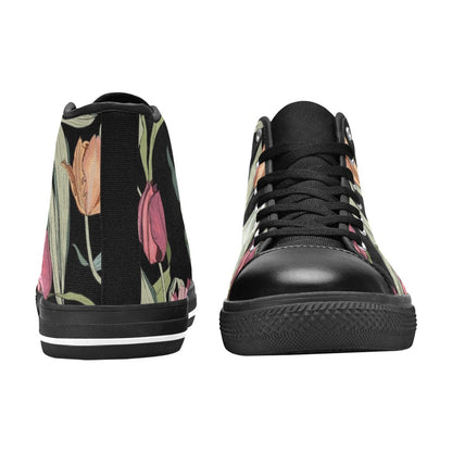 Tulips - Men's High Top Canvas Shoes