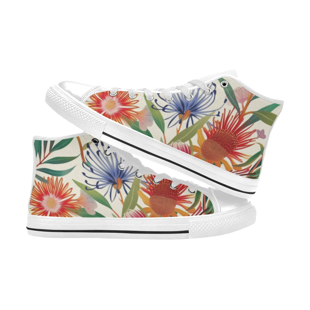 Australian Native Flora - Women's High Top Canvas Shoes