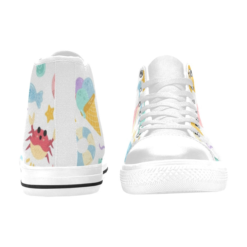 Summer Fun - Kids' High Top Canvas Shoes