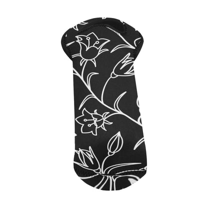 Black And White Floral - Neoprene Wine Bag