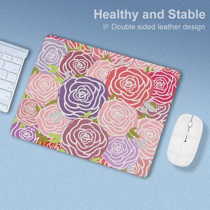 Abstract Roses - Leather Mouse Pad