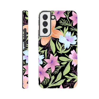 Black Floral - Phone Tough Case Galaxy S22 Plus Phone Case