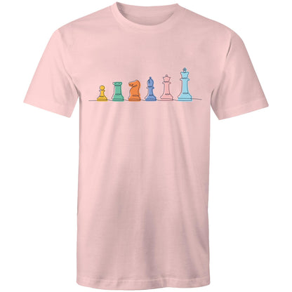 Chess - Mens T-Shirt Pink Mens T-shirt Chess Games Printed In Australia