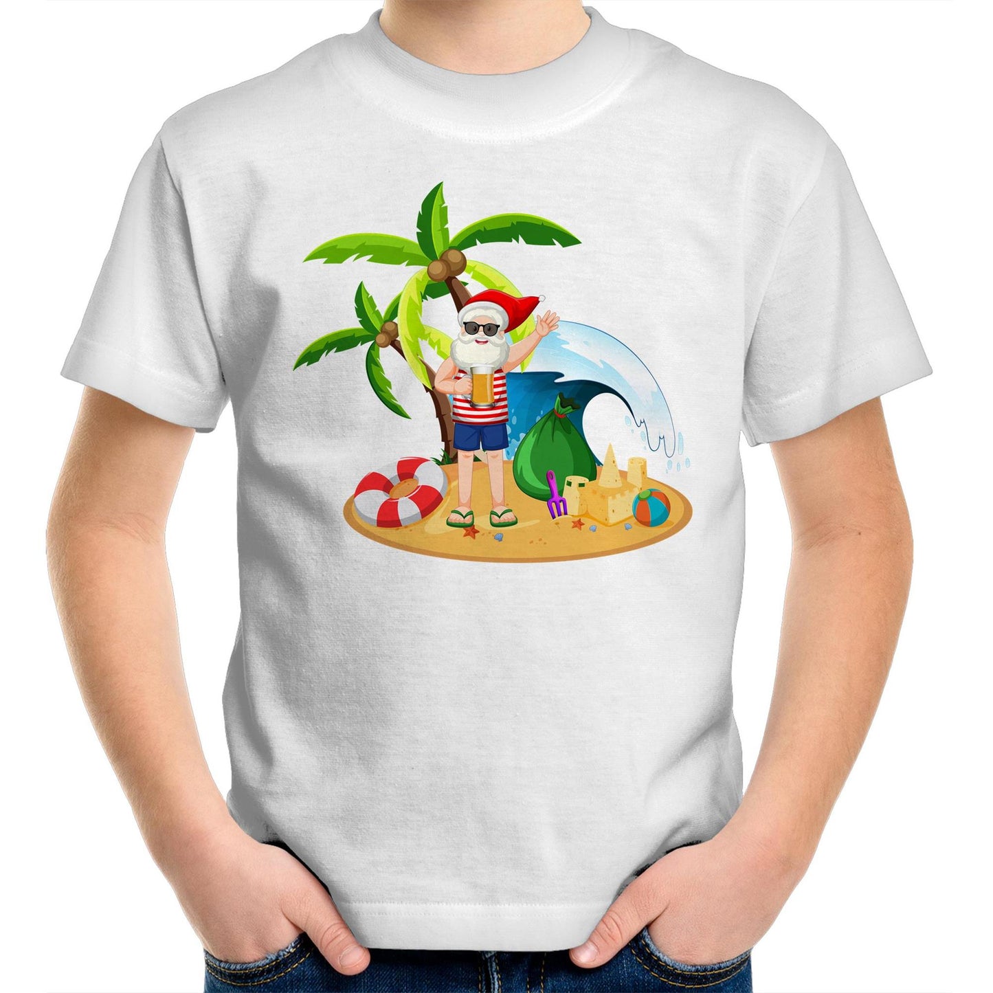 Summer Surf Santa - Kids Youth T-Shirt