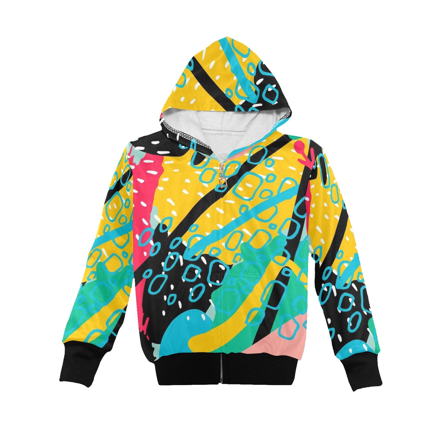 Bright And Colourful - Senior Girls Zip Up Hoodie