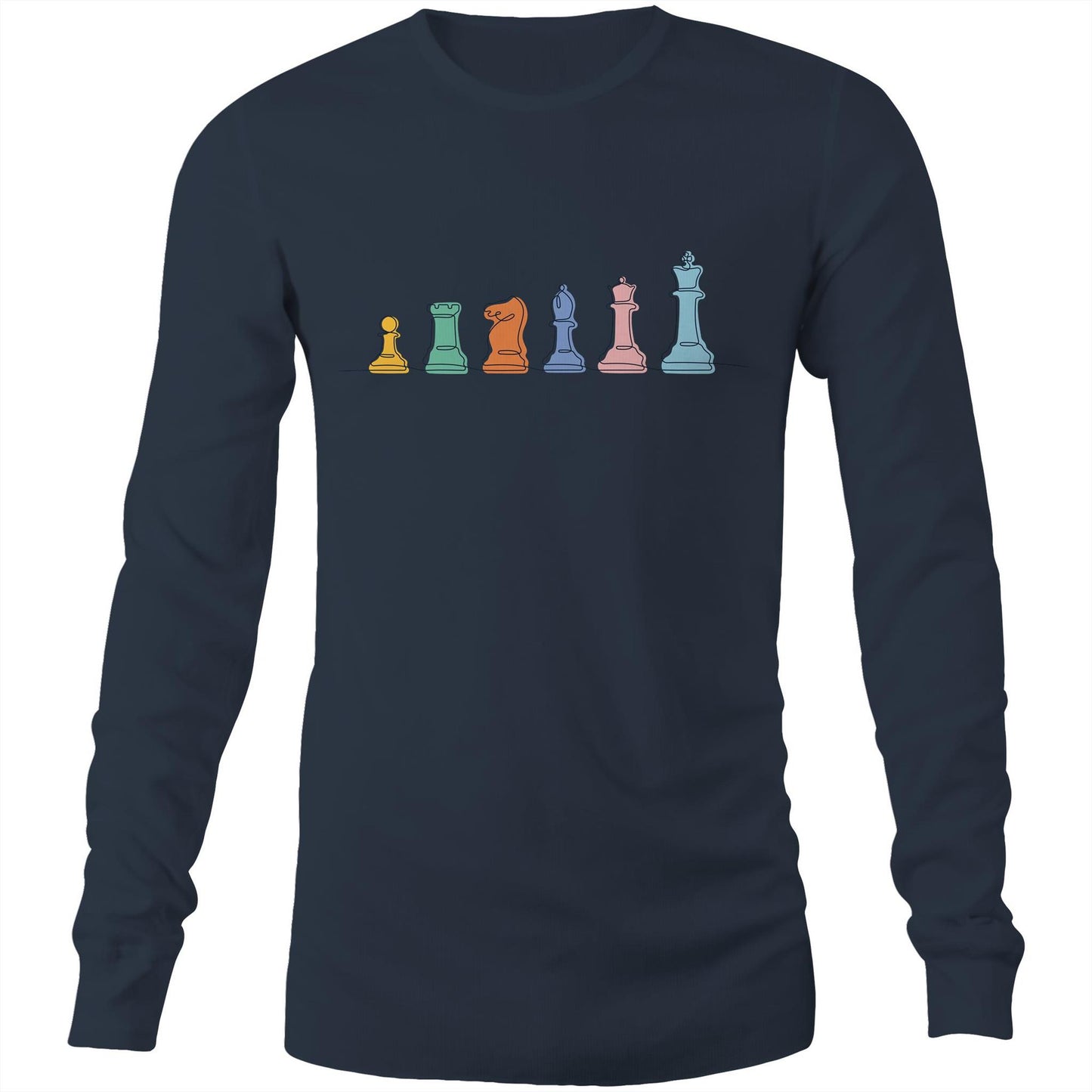 Chess - Long Sleeve T-Shirt Navy Unisex Long Sleeve T-shirt Chess Games