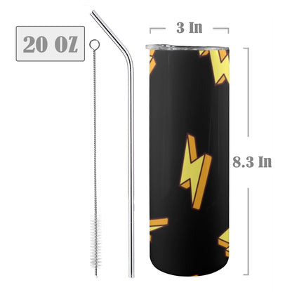 Lightning Bolts - 20oz Tall Skinny Tumbler with Lid and Straw