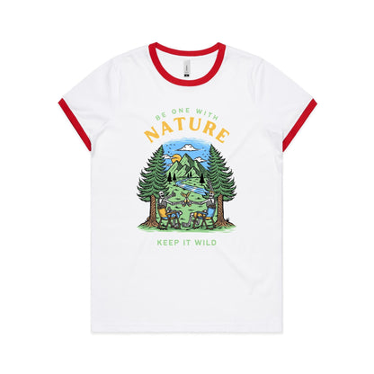 Be One With Nature, Skeleton - Women's Ringer Tee