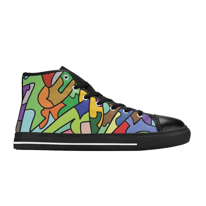 Bright Abstract - Men's High Top Canvas Shoes