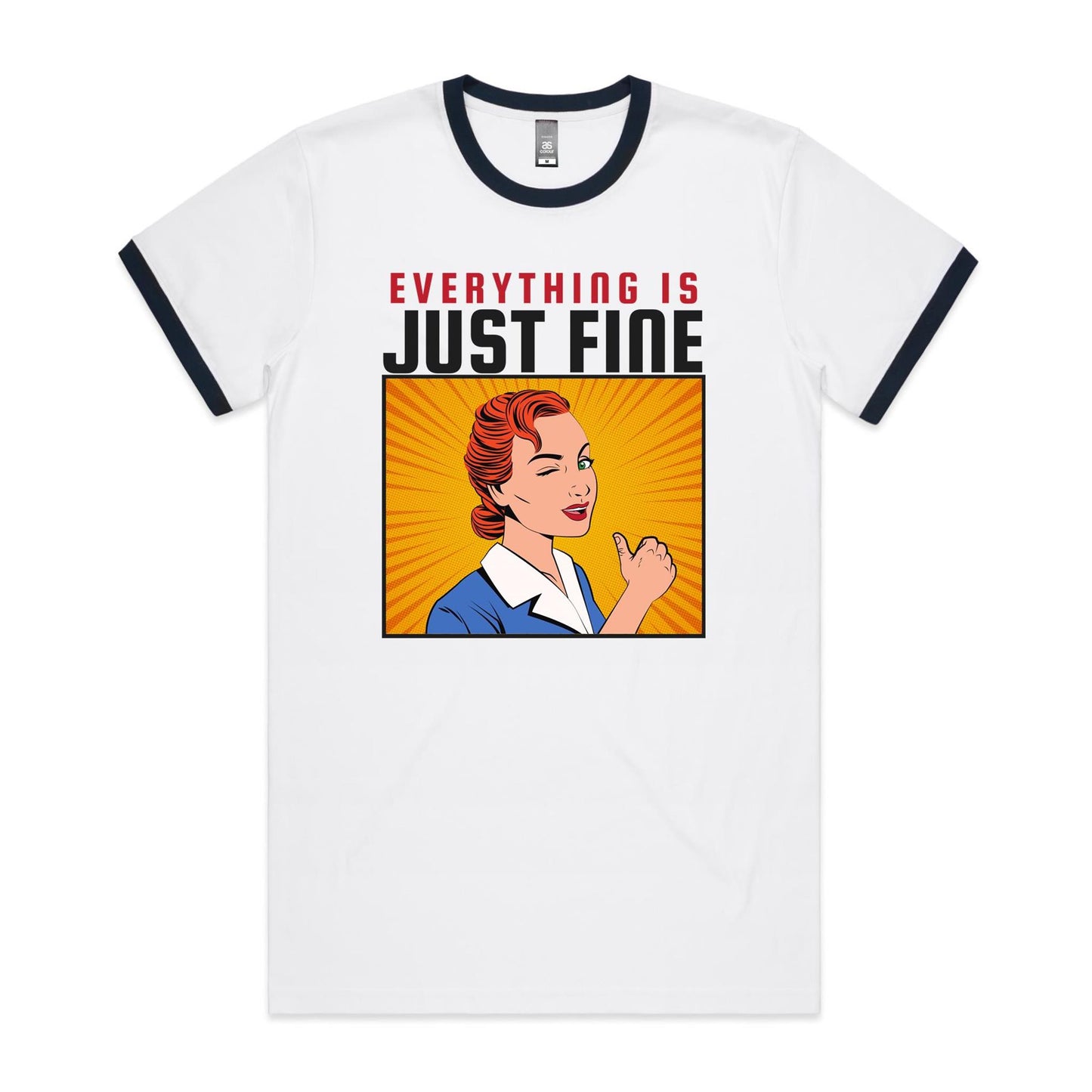 Everything Is Just Fine - Staple Ringer Tee