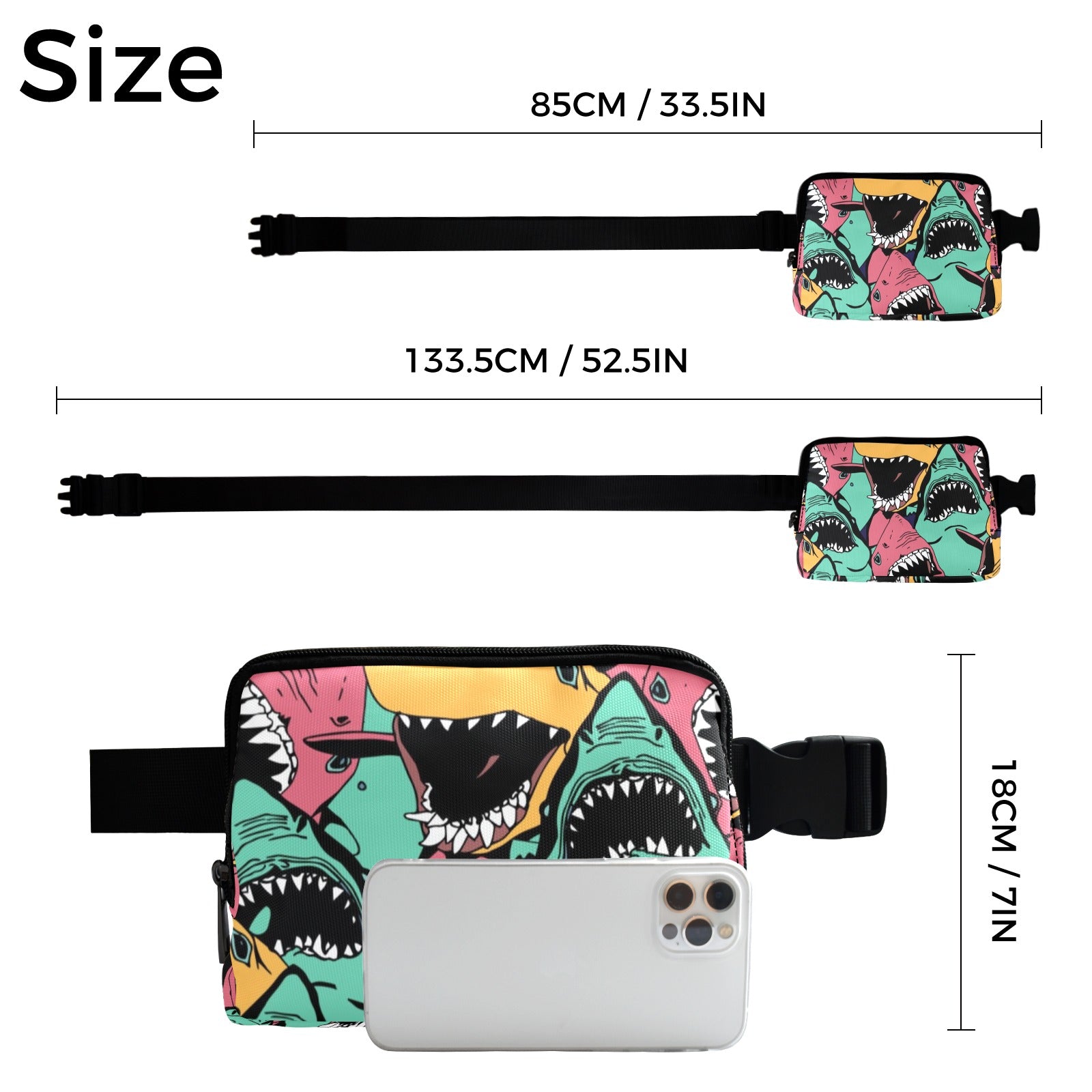 Scary Sharks - Belt Bag Belt Bag animal Printed Offshore Surf