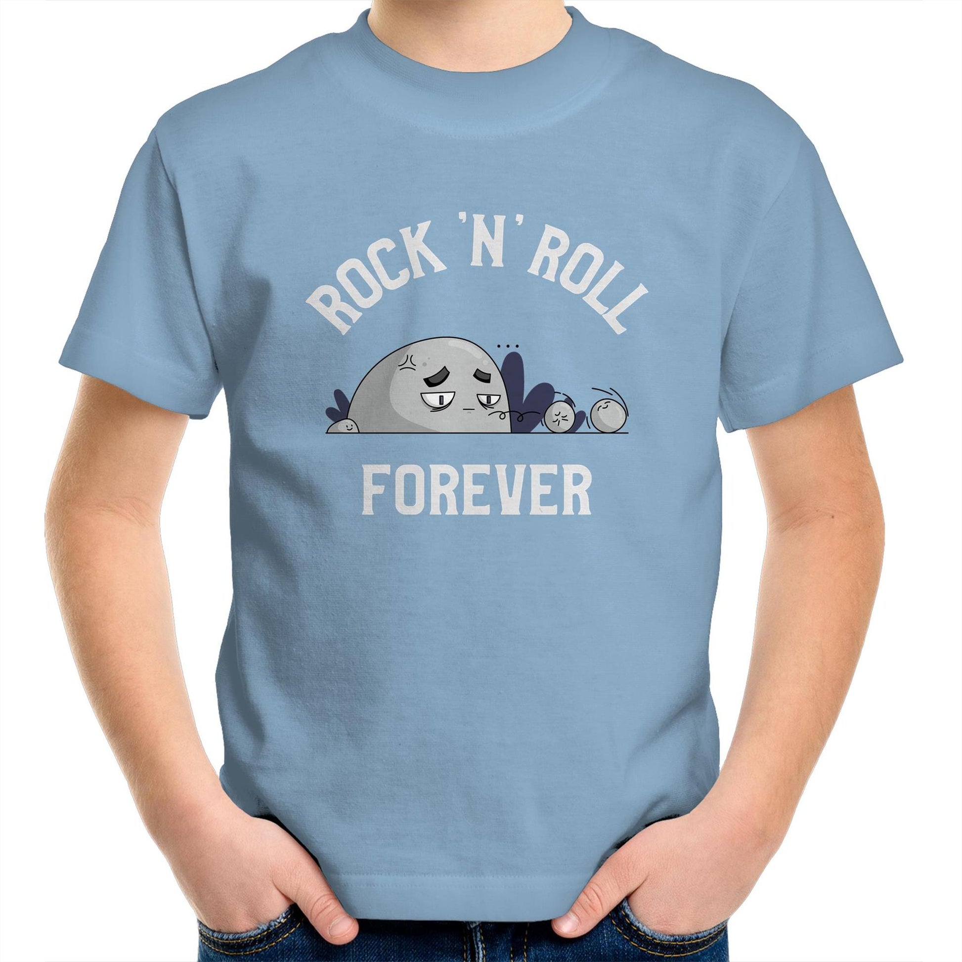Rock 'N' Roll Forever - Kids Youth T-Shirt Carolina Blue Kids Youth T-shirt Music