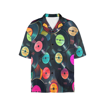 Retro Vinyl Records - Womens Hawaiian Shirt