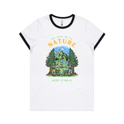 Be One With Nature, Skeleton - Women's Ringer Tee