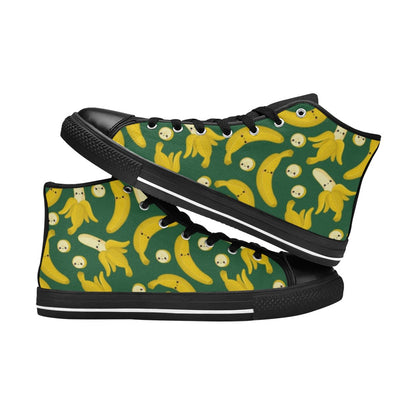 Happy Bananas - Kids High Top Canvas Shoes Kids High Top Canvas Shoes Food Printed Offshore