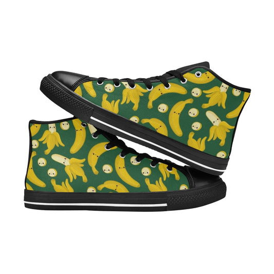 Happy Bananas - Kids High Top Canvas Shoes Kids High Top Canvas Shoes Food Printed Offshore