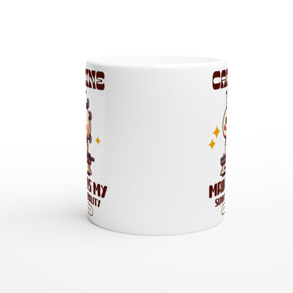 Caffeine Maintains My Sunny Personality - White 11oz Ceramic Mug White 11oz Mug Coffee Globally Fulfilled