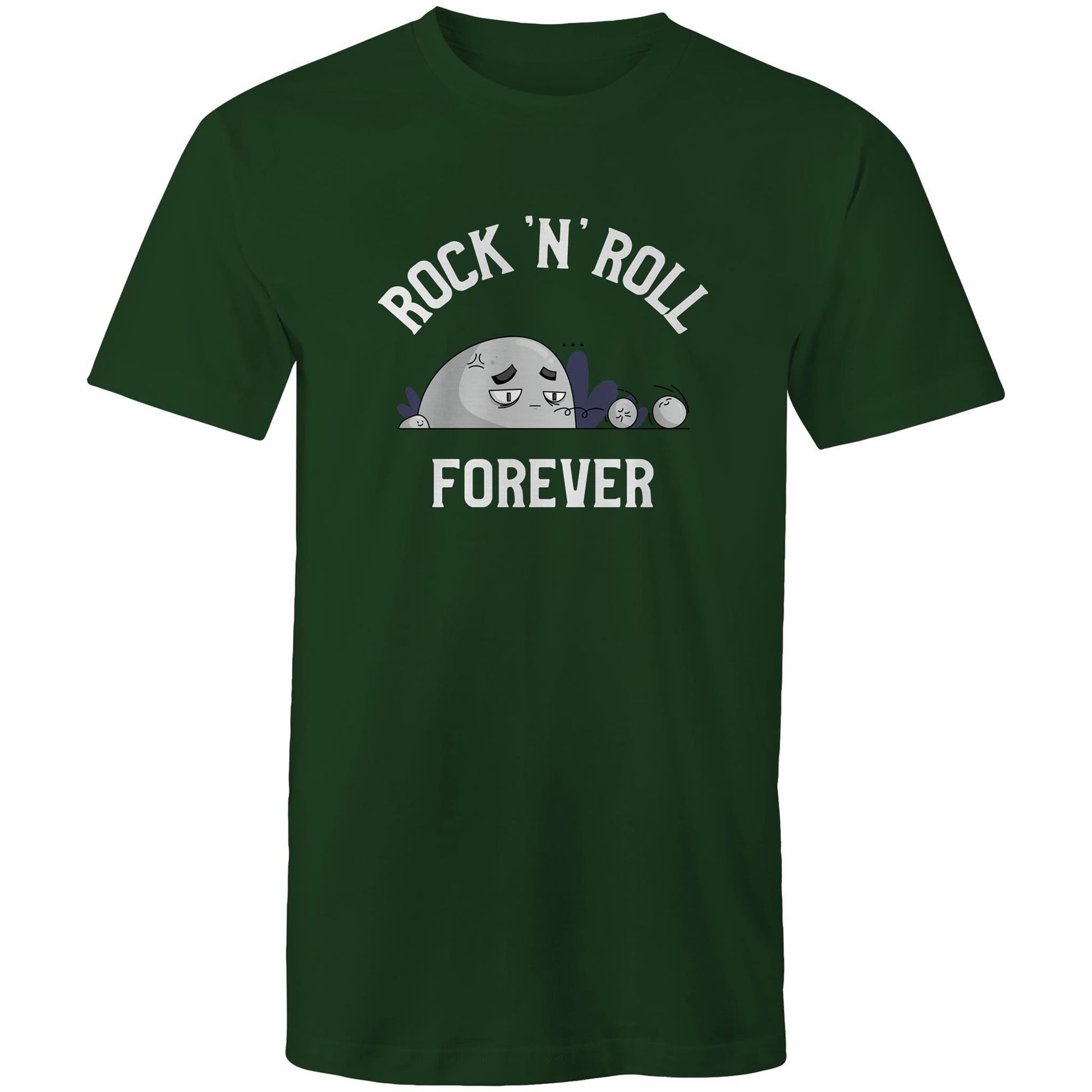 Rock 'N' Roll Forever - Mens T-Shirt Forest Green Mens T-shirt Music