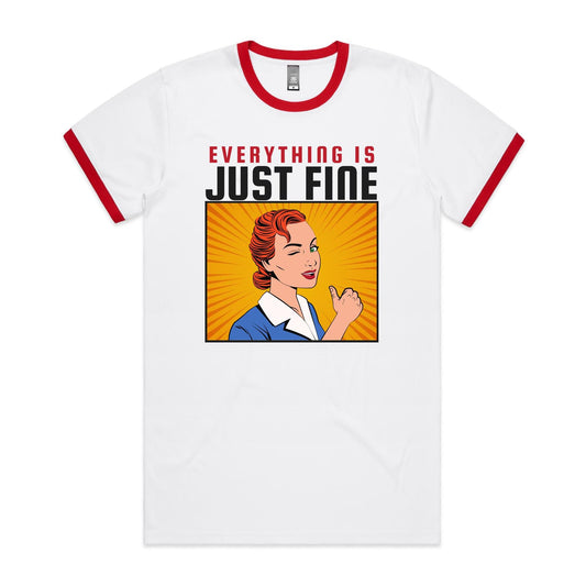 Everything Is Just Fine - Staple Ringer Tee