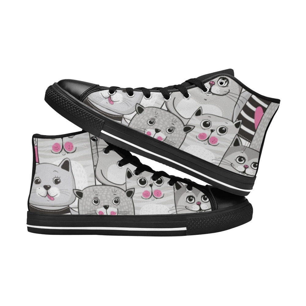 Cartoon Cats - Women's High Top Canvas Shoes