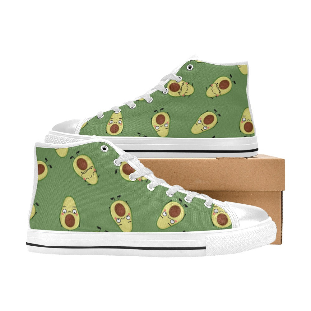 Avocado Characters - Women's High Top Canvas Shoes