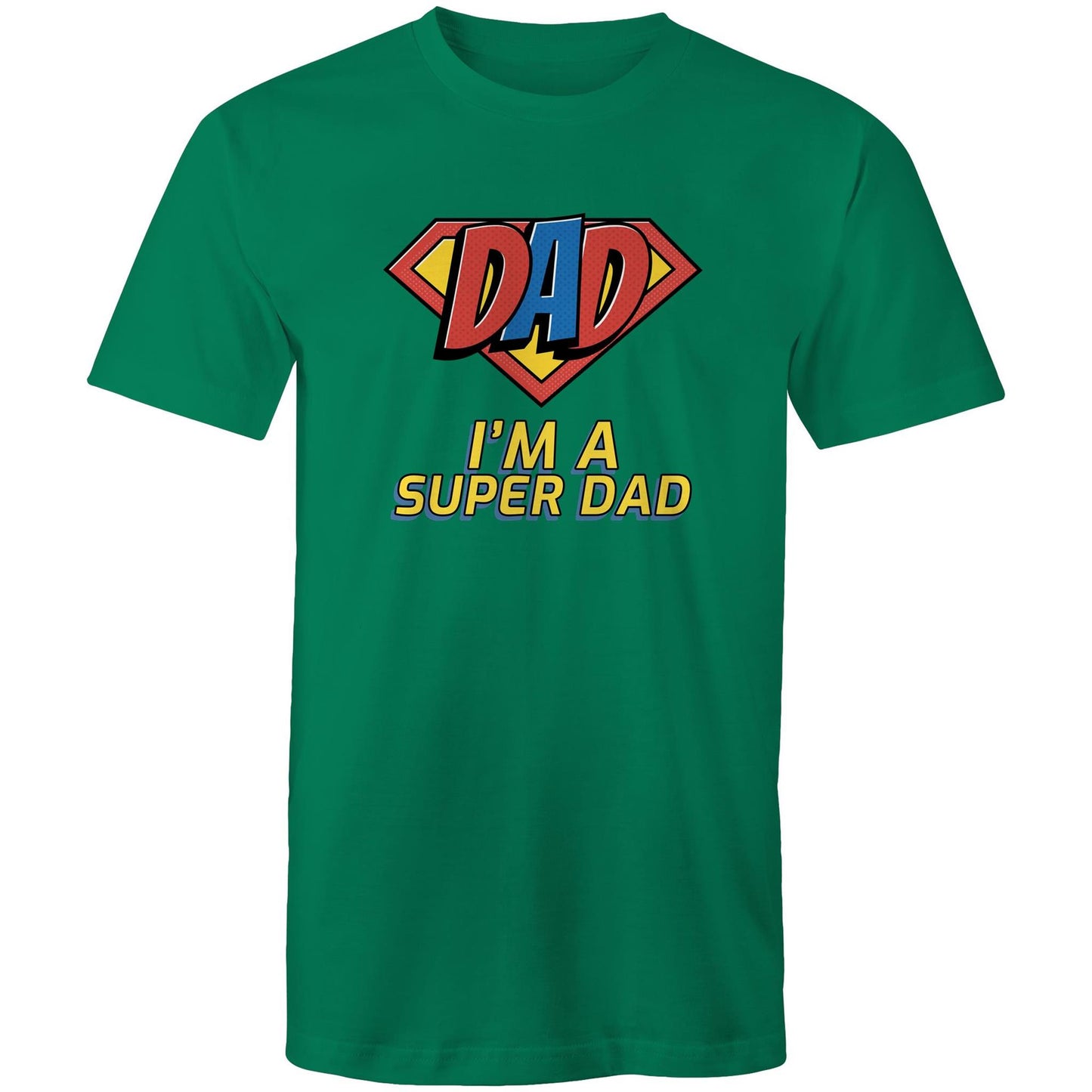 I'm A Super Dad - Mens T-Shirt Kelly Green Mens T-shirt Dad Printed In Australia