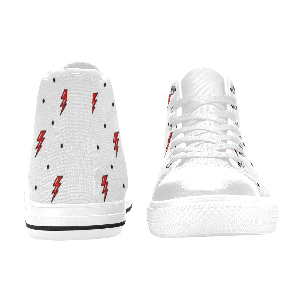 Red Lightning - Kids High Top Canvas Shoes