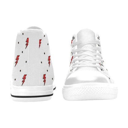 Red Lightning - Kids High Top Canvas Shoes