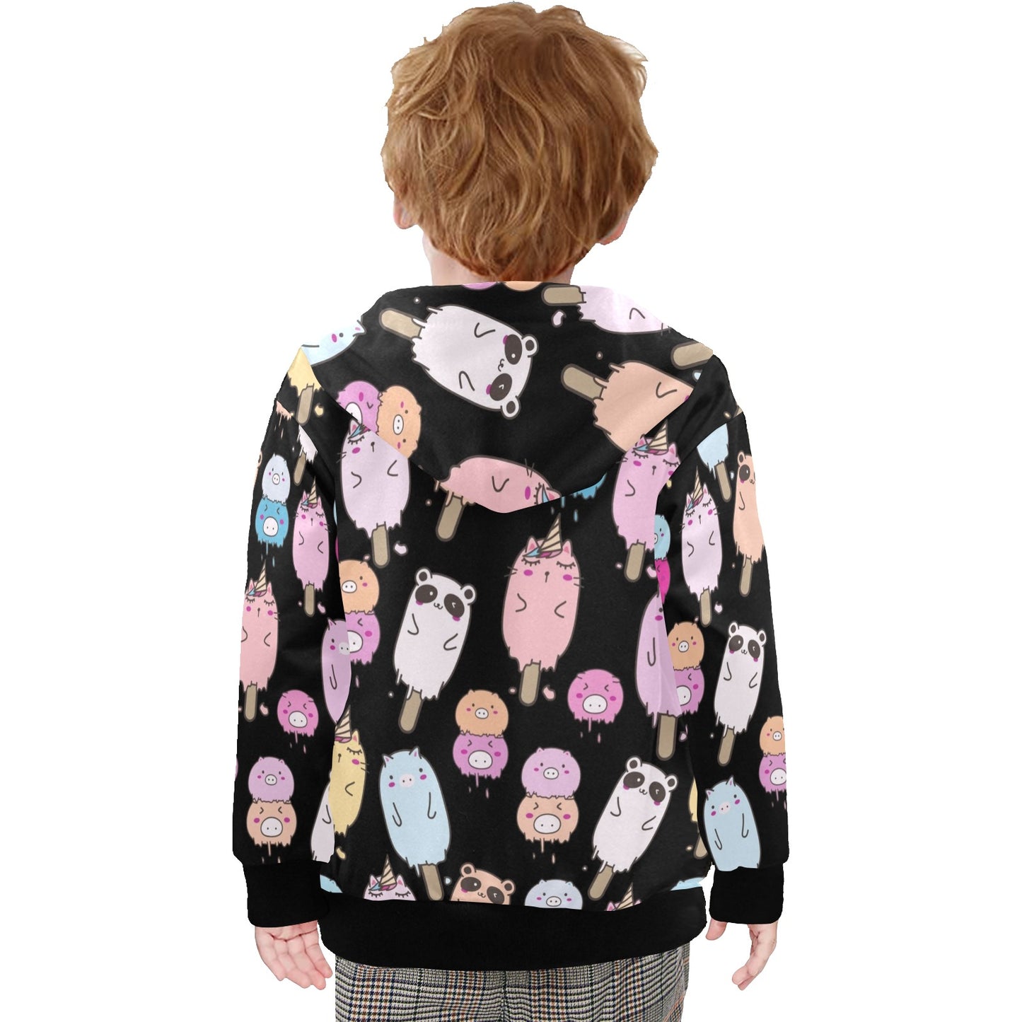 Cute Animal Ice Blocks - Junior Boys Zip Up Hoodie