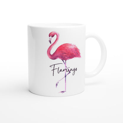 Flamingo - White 11oz Ceramic Mug White 11oz Mug animal