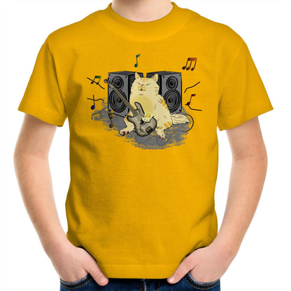 Cat Bass Player - Kids Youth T-Shirt