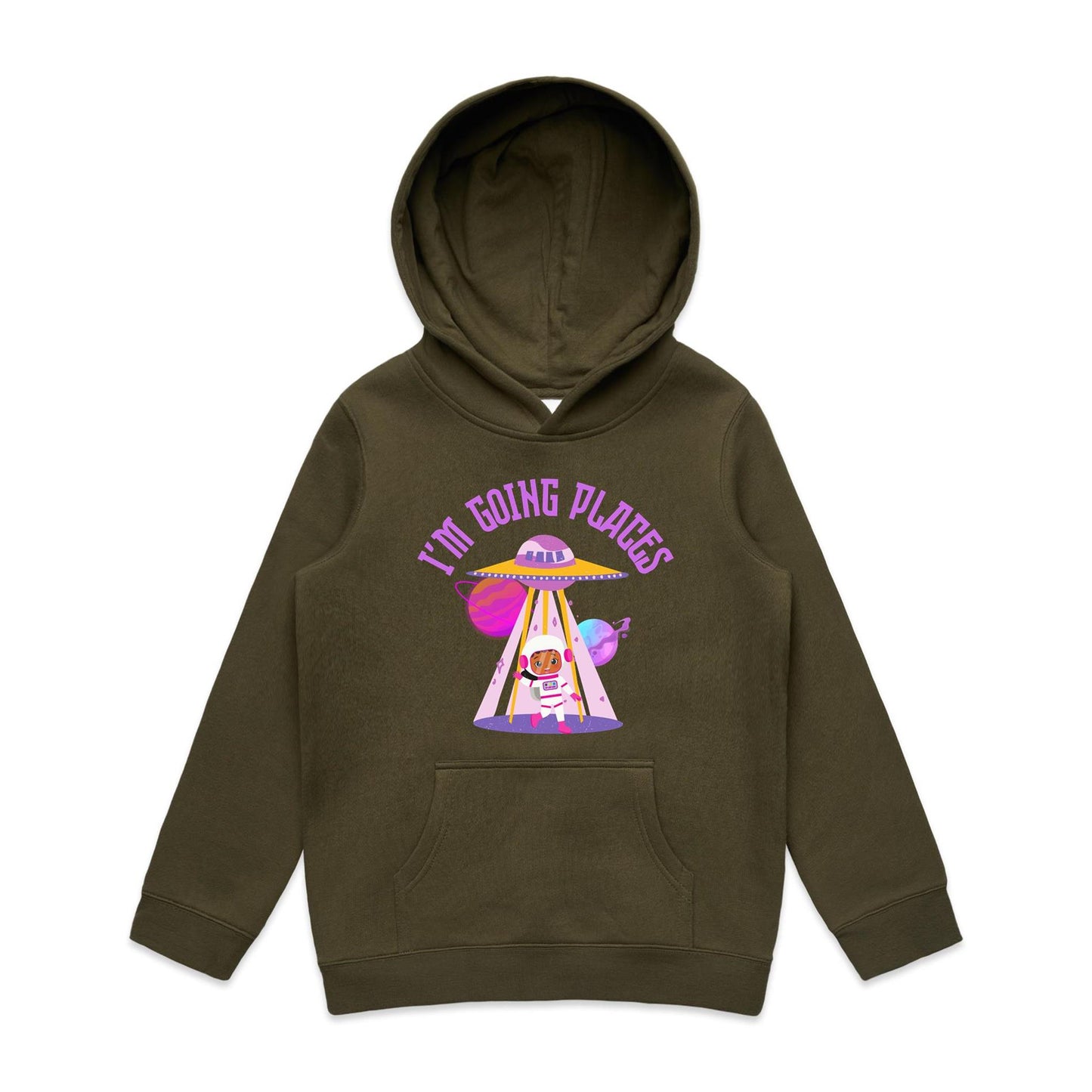 UFO, I'm Going Places - Youth Supply Hood Army Kids Hoodie Sci Fi