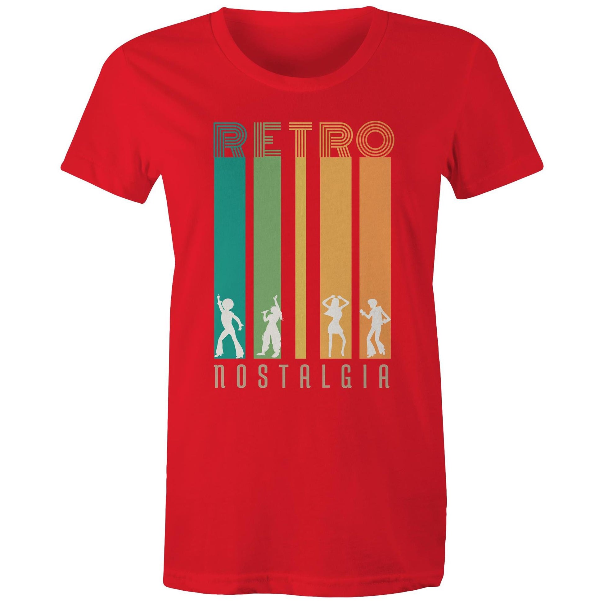 Retro Nostalgia - Womens T-shirt Red Womens T-shirt Retro