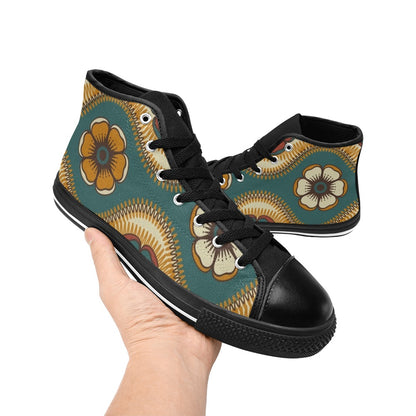 Vintage Floral - Men's High Top Canvas Shoes