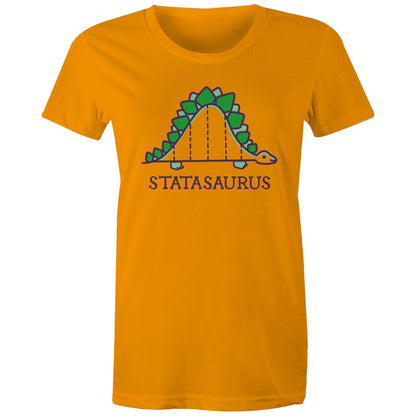 Statasaurus, Maths - Womens T-shirt Orange Womens T-shirt Maths Printed In Australia