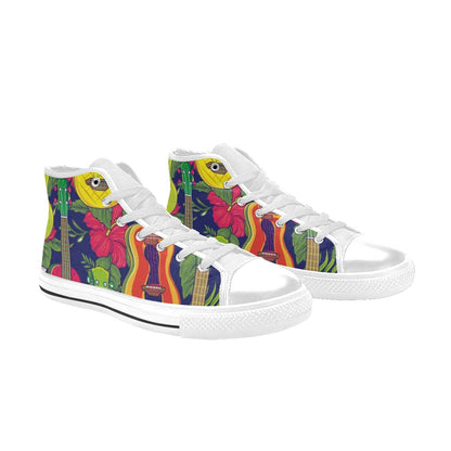 Ukulele - Men's High Top Canvas Shoes