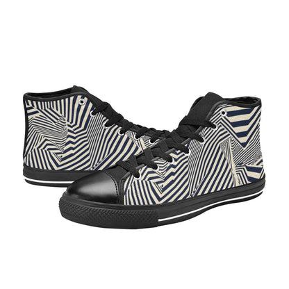 Crazy Lines - Men's High Top Canvas Shoes