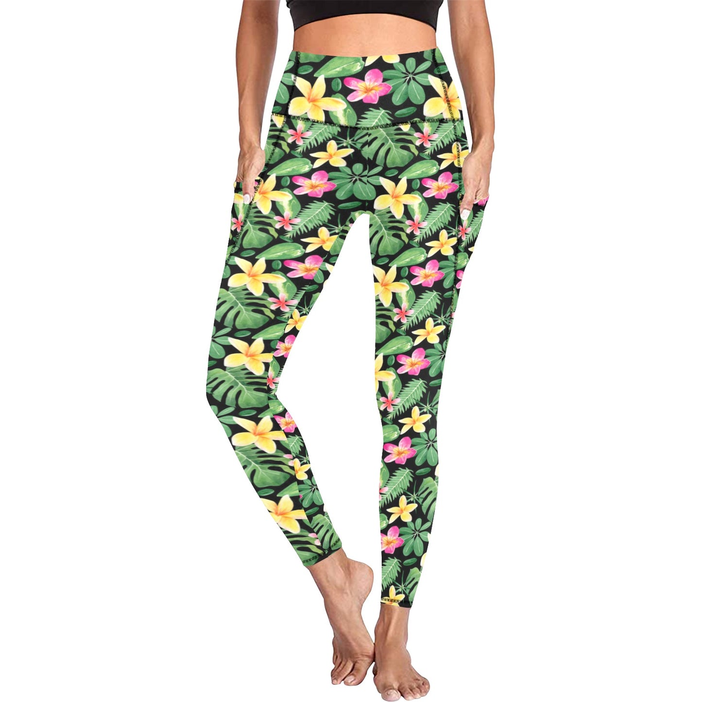 Frangipani - Women's Leggings with Pockets