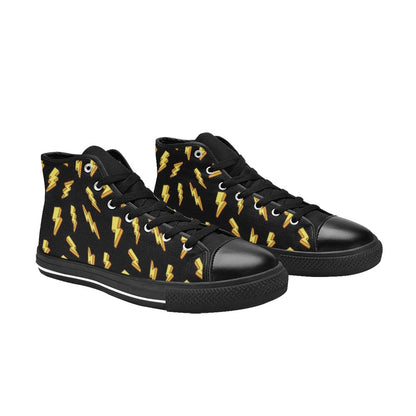 Lightning Bolts - Women's High Top Canvas Shoes