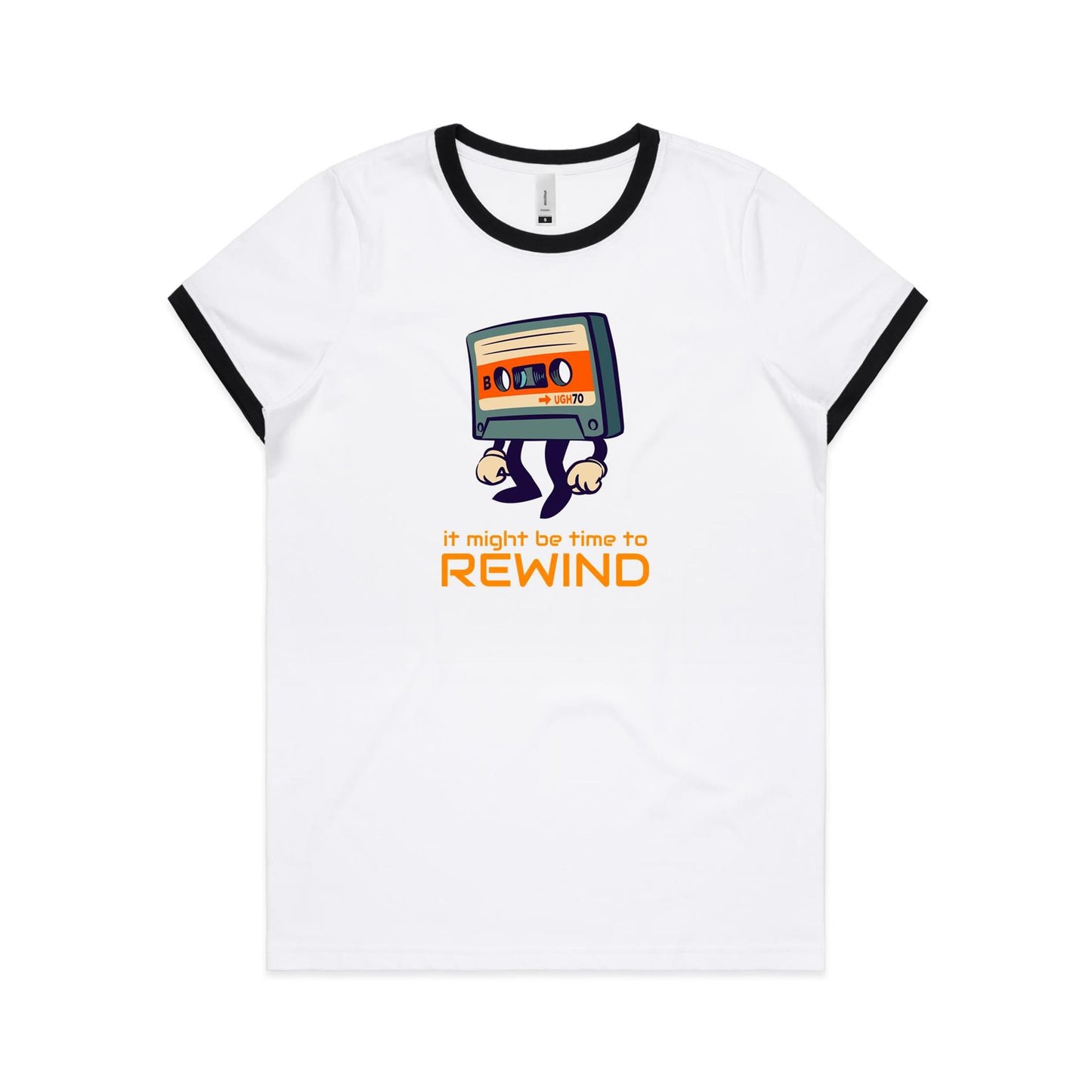 It Might Be Time To Rewind, Cassette Tape - Women's Ringer Tee