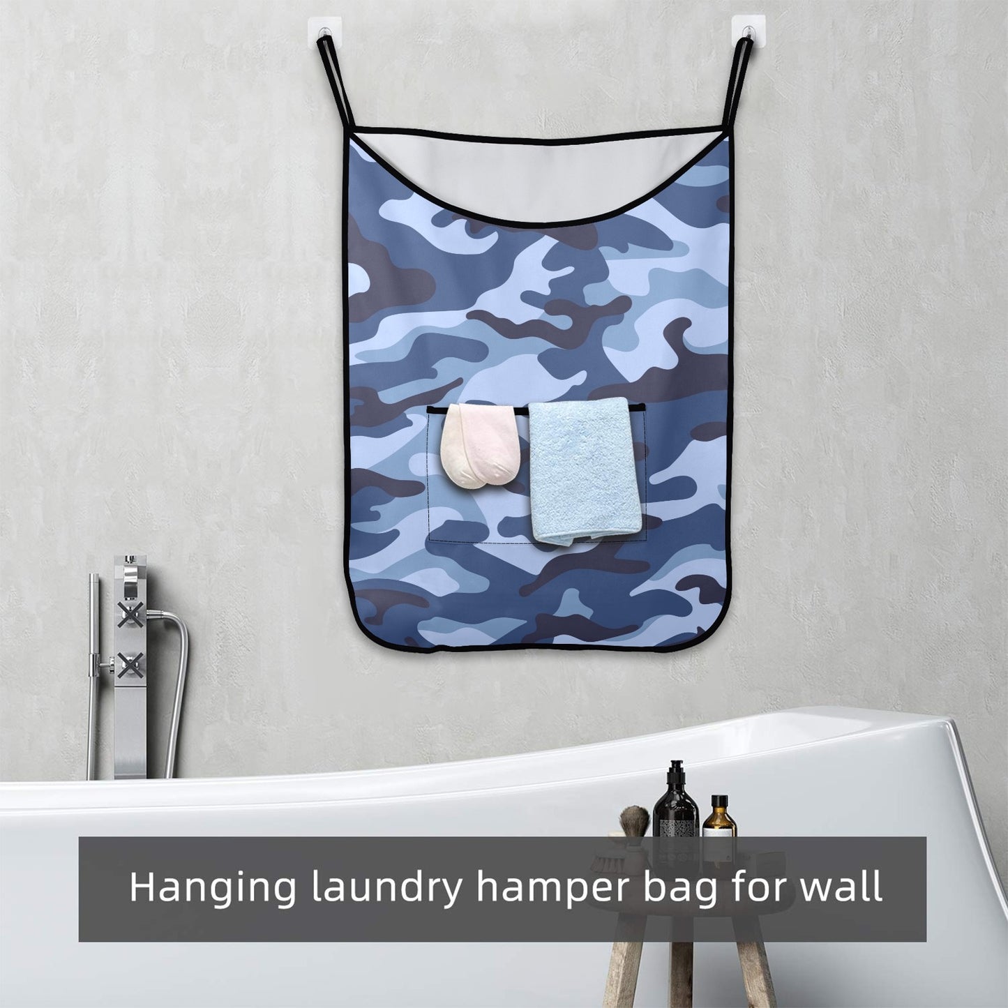 Blue Camouflage - Hanging Laundry Bag