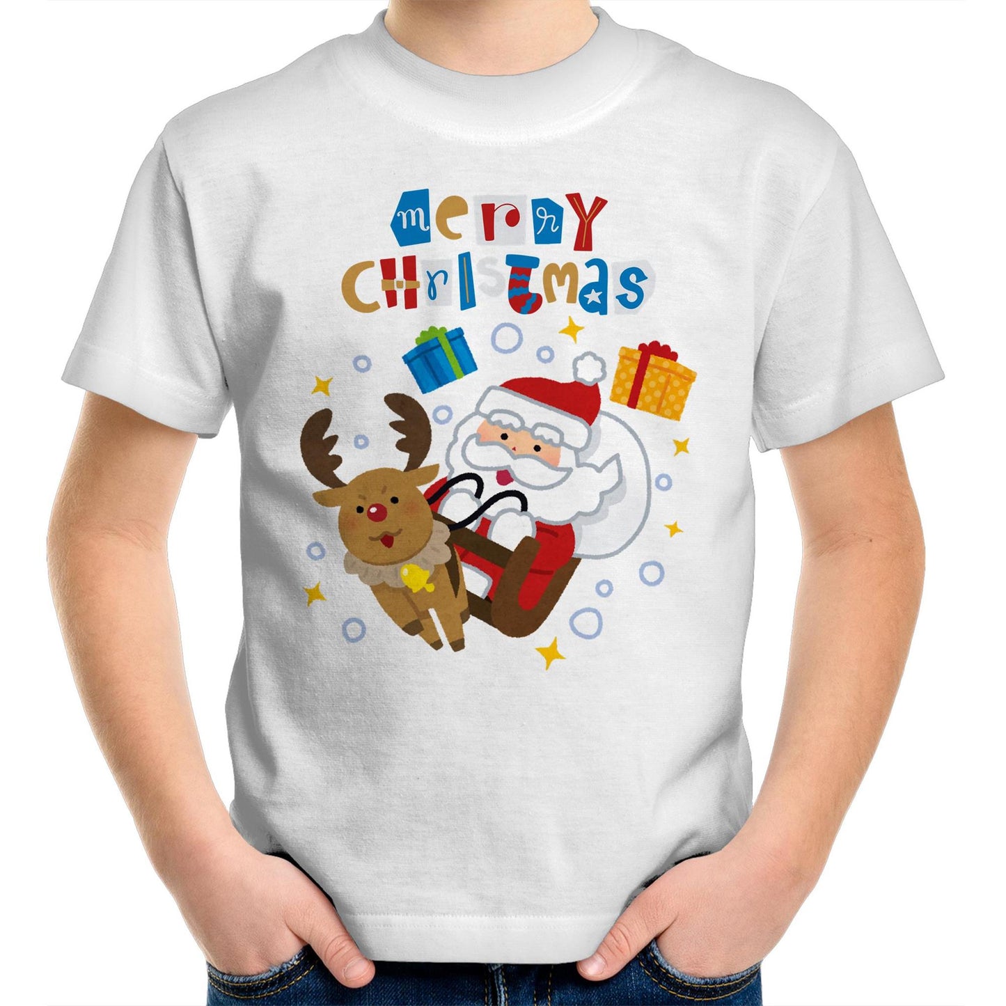 Santa Merry Christmas - Kids Youth T-Shirt