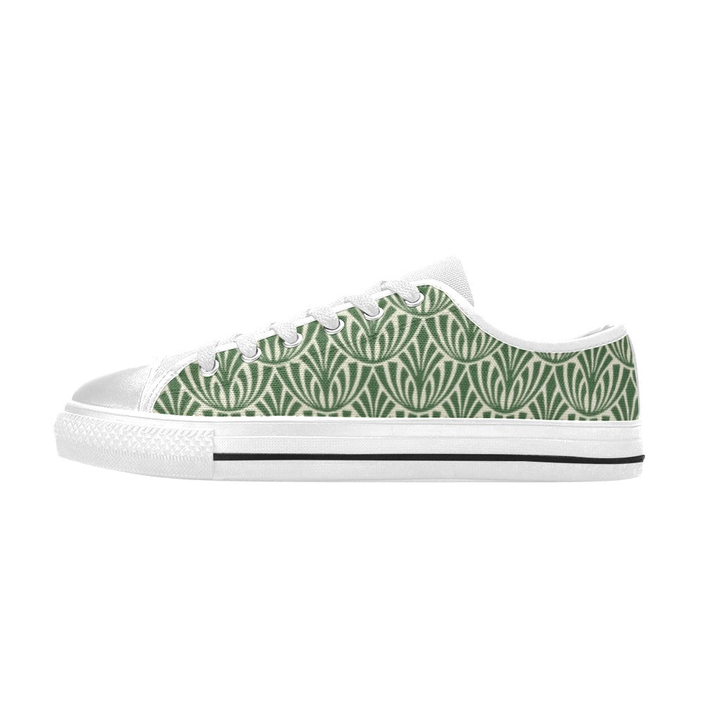 Green Pattern - Women's Classic Canvas Shoes