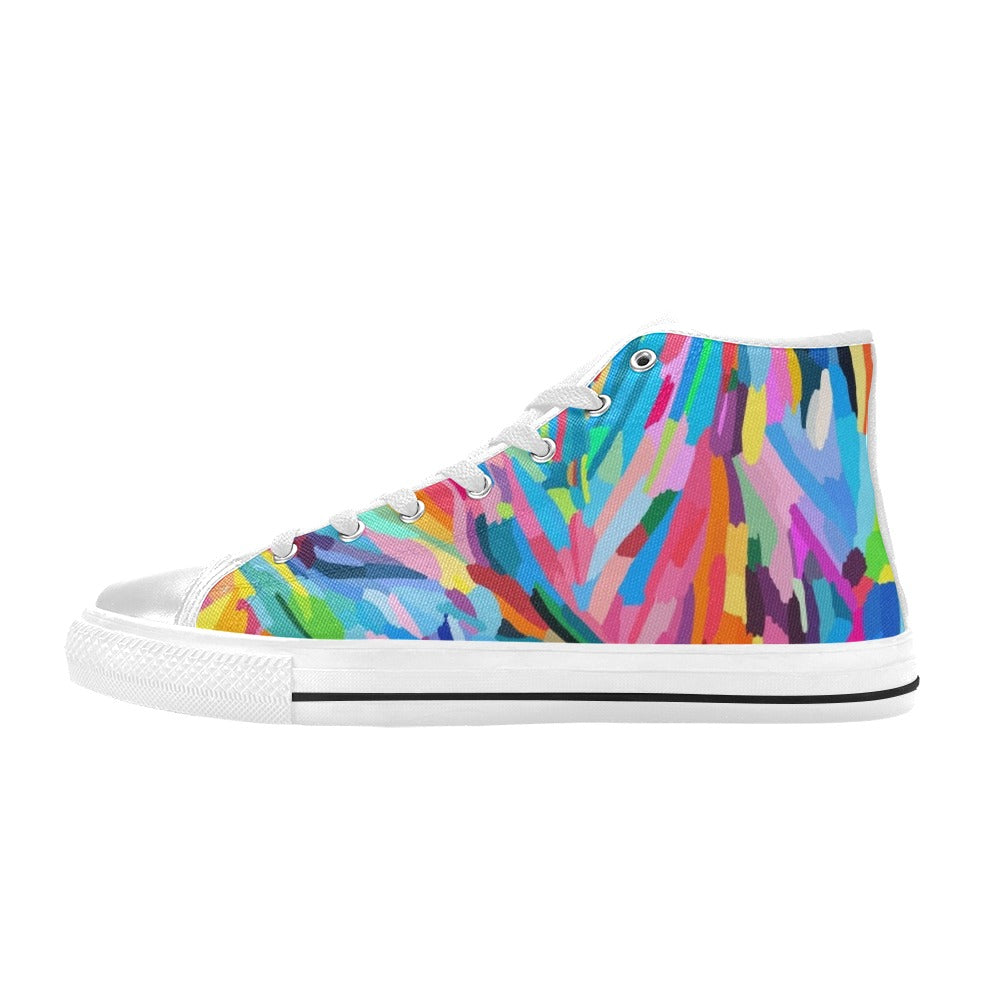 Brushstrokes - Men's High Top Canvas Shoes